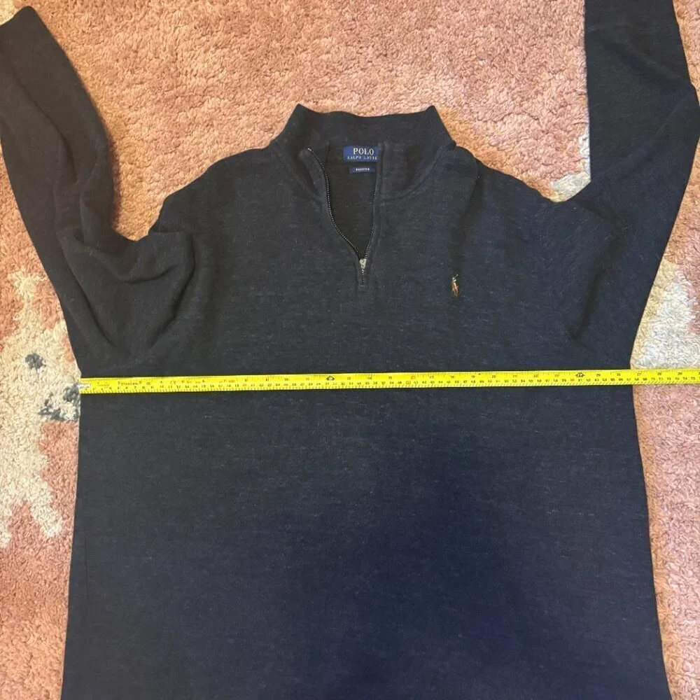 Polo Ralph Lauren Sweater Mens XXL Navy Estate Rib Half Zip Pullover Quarter Zip